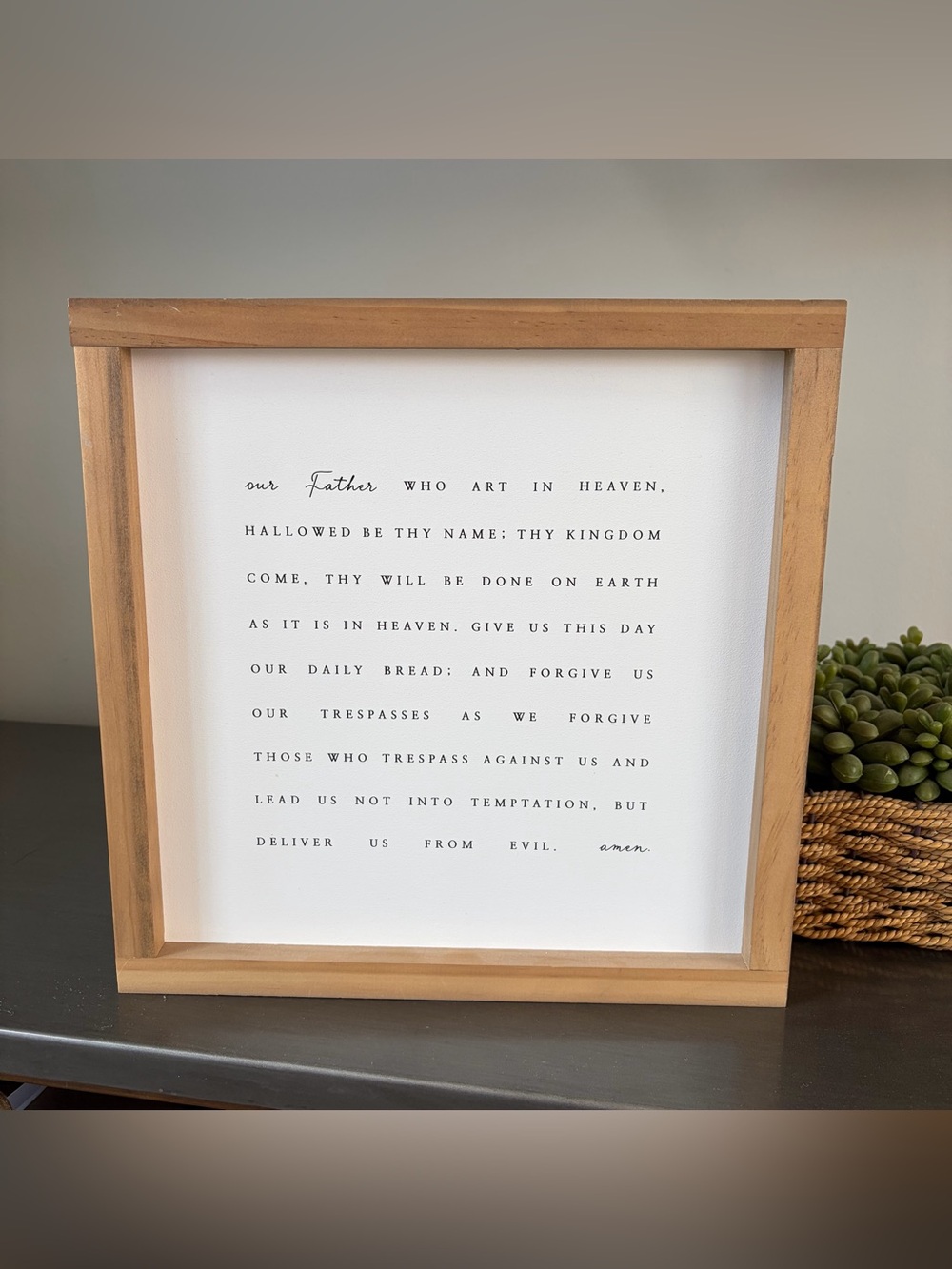The Lord’s Prayer - Our Father - Wood Wall Art Like New Boutique 12.5” Square